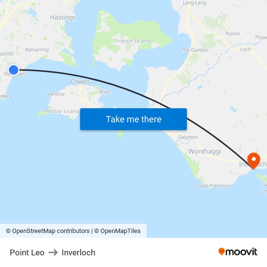 Point Leo to Inverloch map