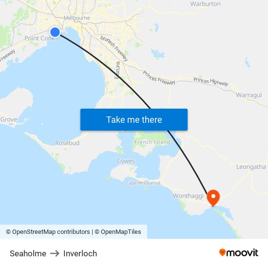 Seaholme to Inverloch map