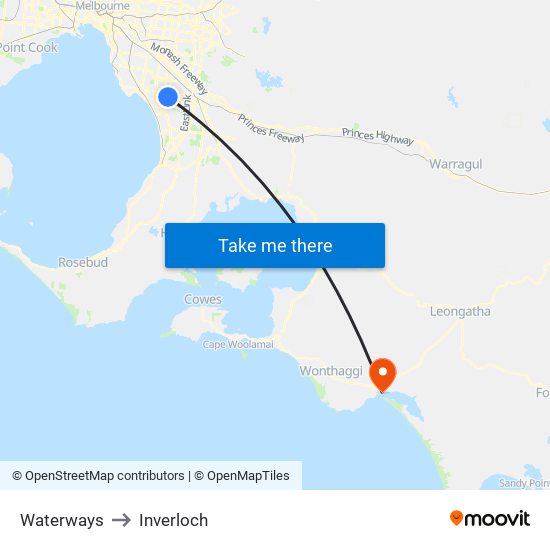 Waterways to Inverloch map