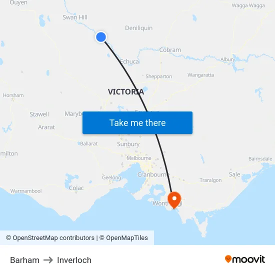 Barham to Inverloch map