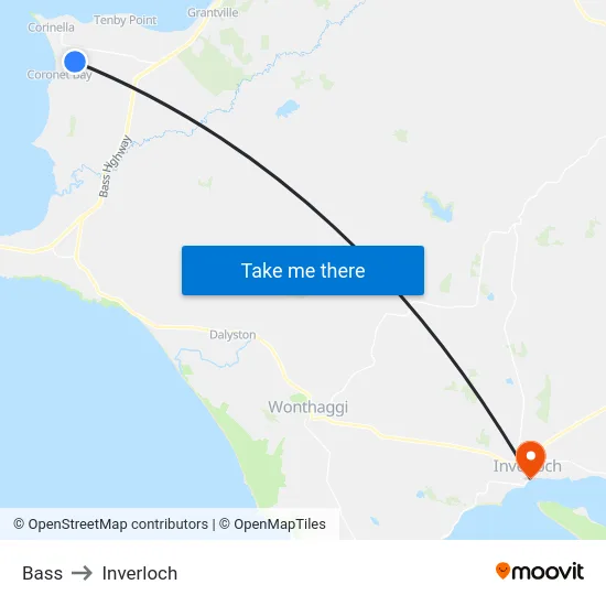 Bass to Inverloch map