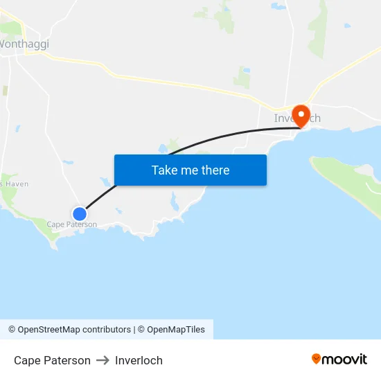 Cape Paterson to Inverloch map