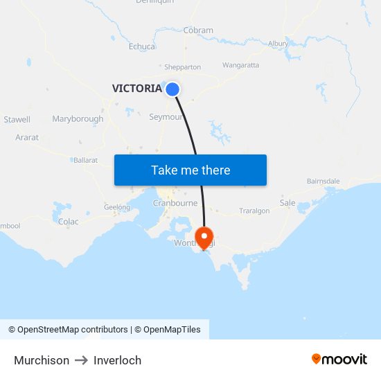 Murchison to Inverloch map