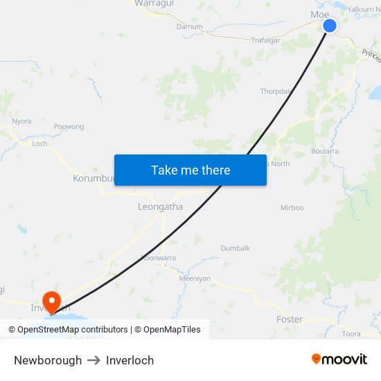 Newborough to Inverloch map