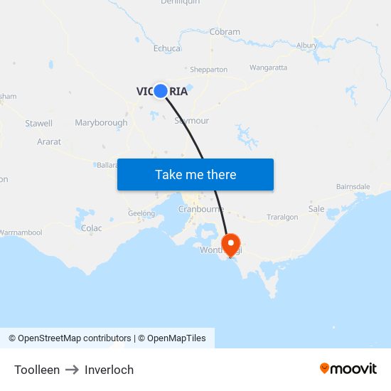 Toolleen to Inverloch map