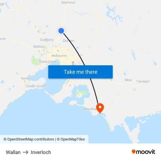 Wallan to Inverloch map