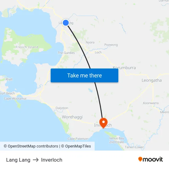 Lang Lang to Inverloch map