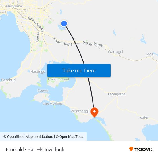 Emerald - Bal to Inverloch map