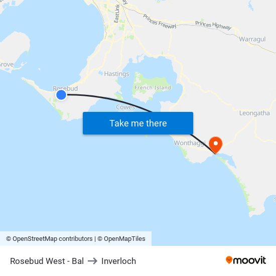 Rosebud West - Bal to Inverloch map