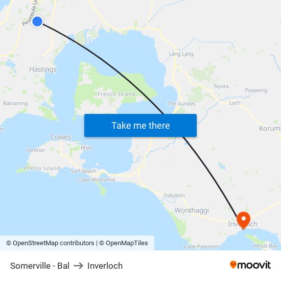 Somerville - Bal to Inverloch map