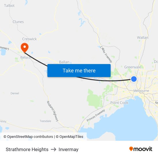 Strathmore Heights to Invermay map