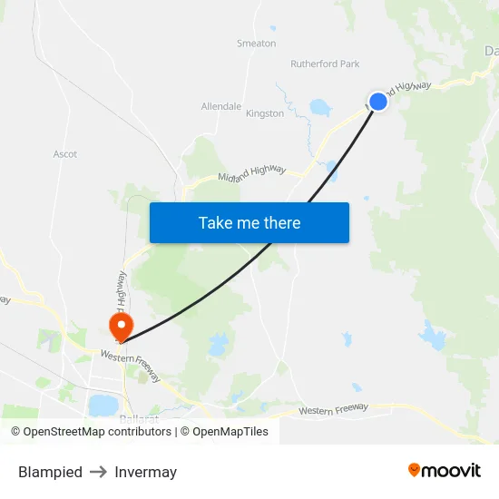 Blampied to Invermay map