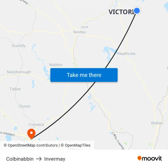 Colbinabbin to Invermay map
