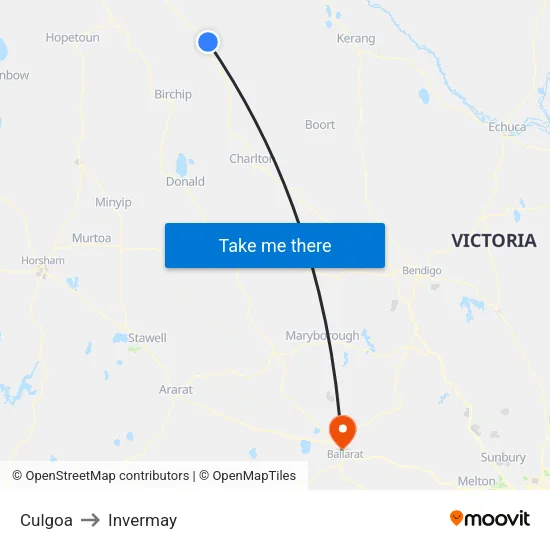 Culgoa to Invermay map