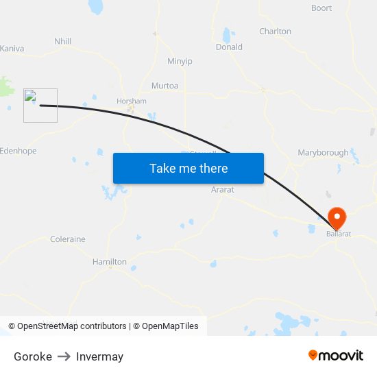 Goroke to Invermay map