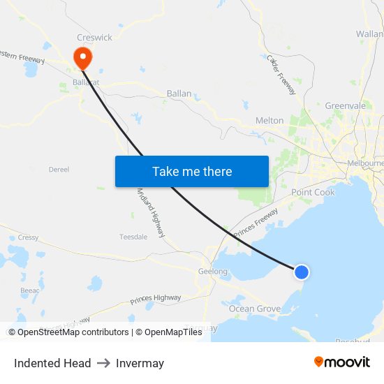 Indented Head to Invermay map