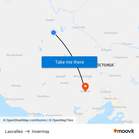 Lascelles to Invermay map