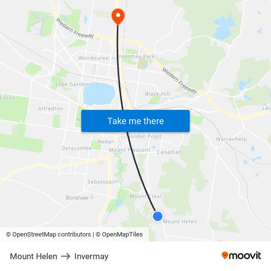 Mount Helen to Invermay map