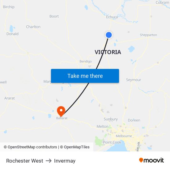 Rochester West to Invermay map