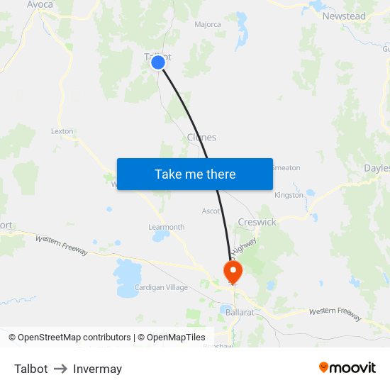 Talbot to Invermay map