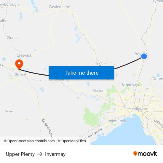 Upper Plenty to Invermay map