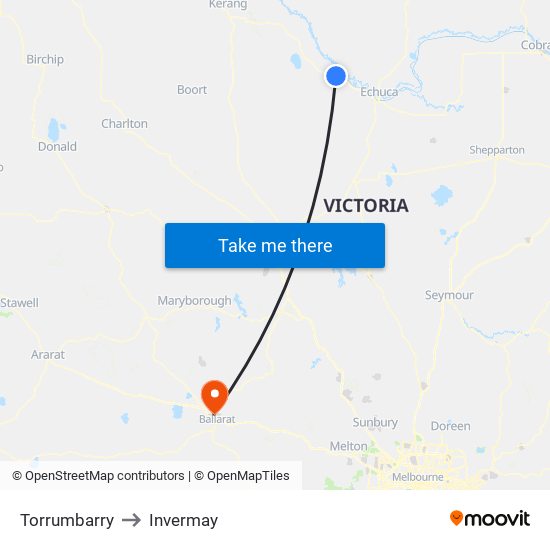 Torrumbarry to Invermay map