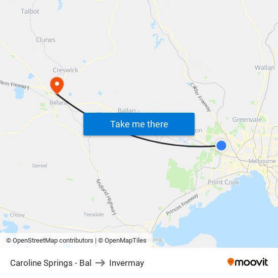 Caroline Springs - Bal to Invermay map