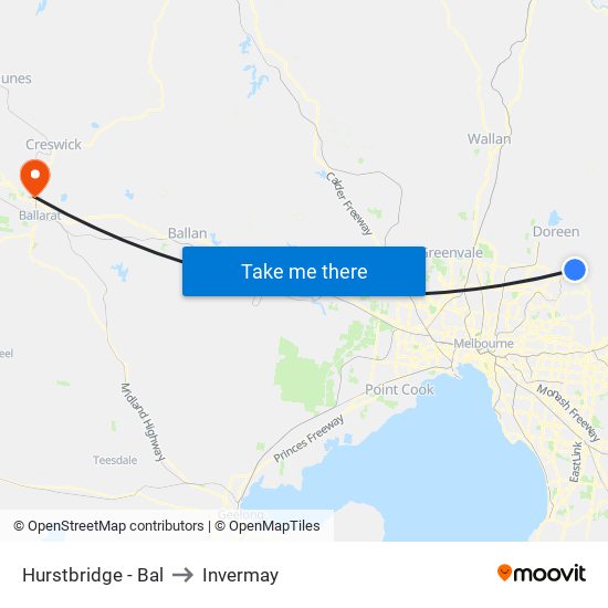 Hurstbridge - Bal to Invermay map