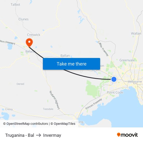 Truganina - Bal to Invermay map