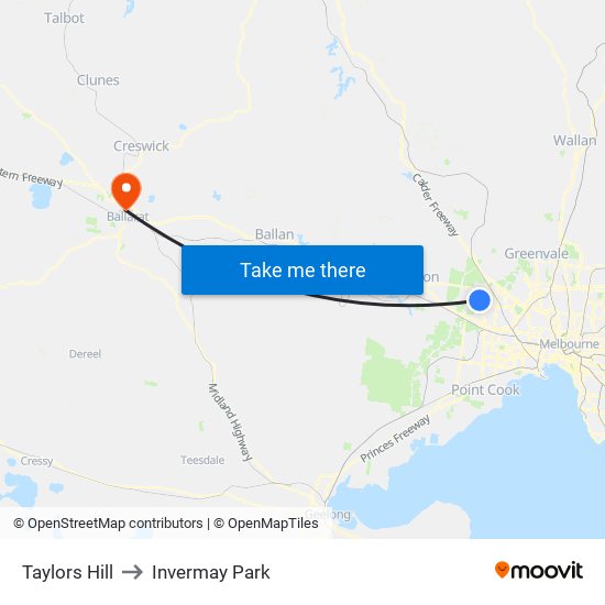 Taylors Hill to Invermay Park map