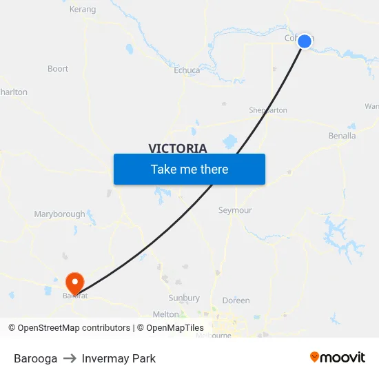 Barooga to Invermay Park map