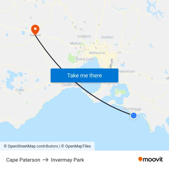 Cape Paterson to Invermay Park map
