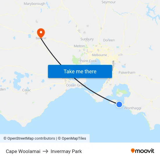 Cape Woolamai to Invermay Park map