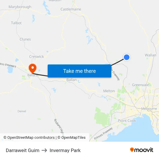 Darraweit Guim to Invermay Park map