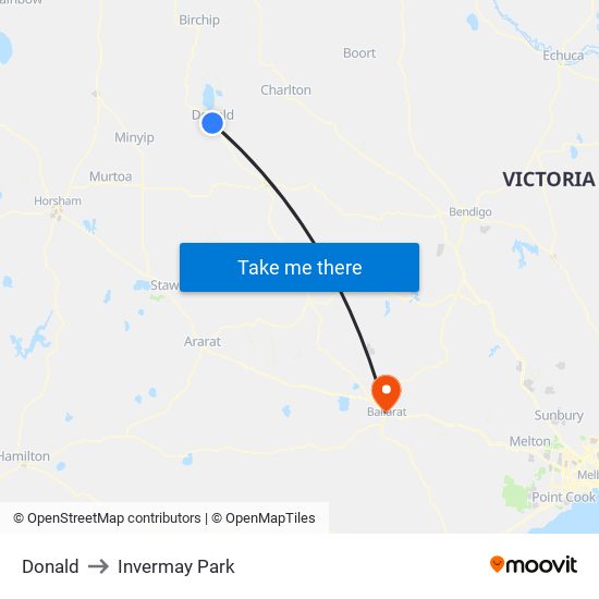 Donald to Invermay Park map