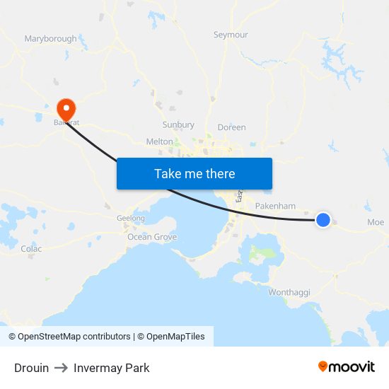 Drouin to Invermay Park map