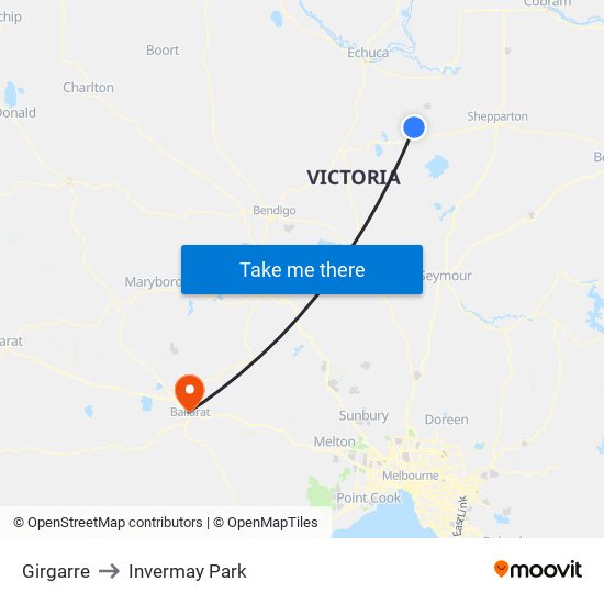 Girgarre to Invermay Park map