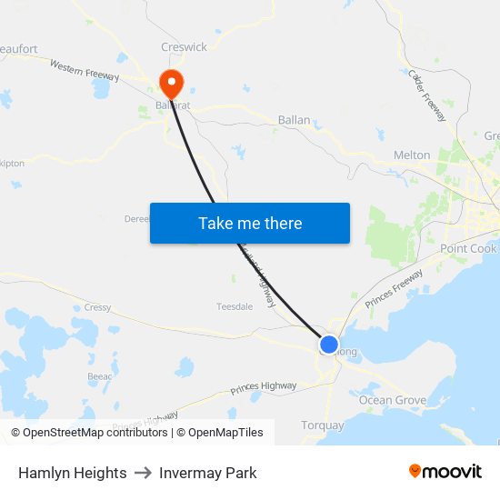 Hamlyn Heights to Invermay Park map