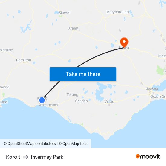 Koroit to Invermay Park map