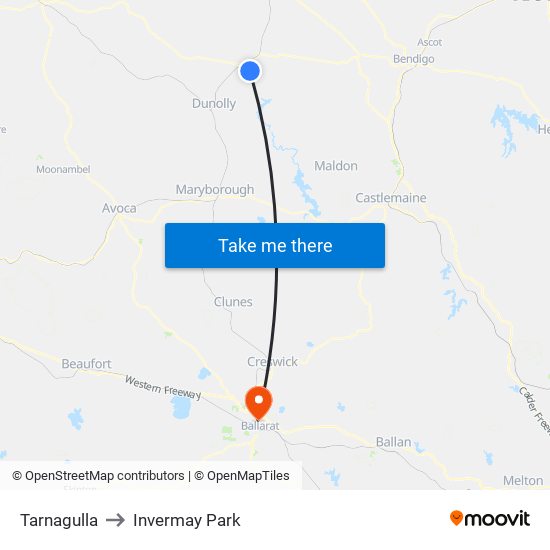 Tarnagulla to Invermay Park map