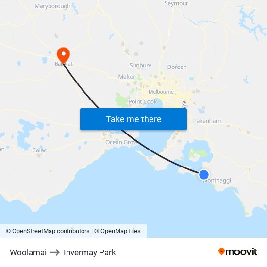 Woolamai to Invermay Park map