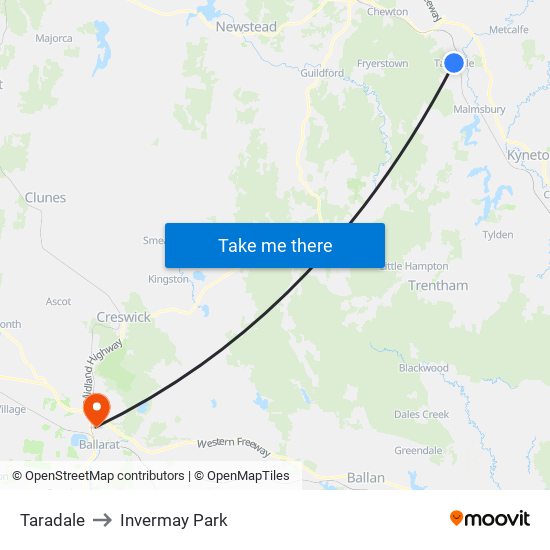 Taradale to Invermay Park map