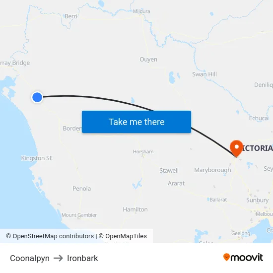 Coonalpyn to Ironbark map