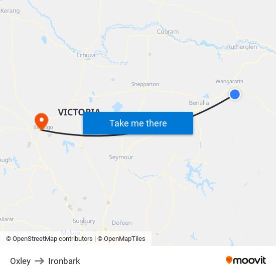 Oxley to Ironbark map