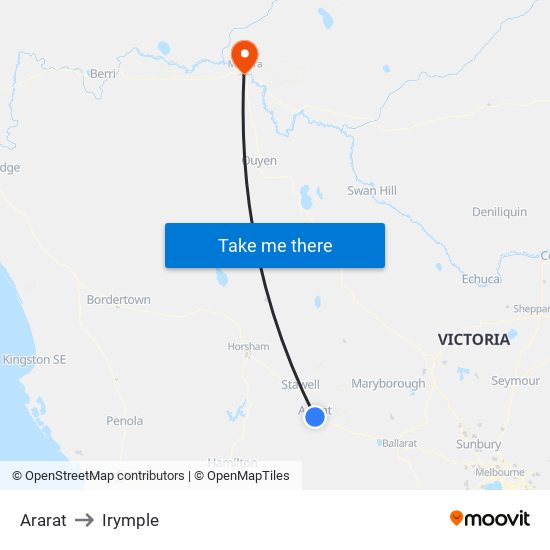 Ararat to Irymple map