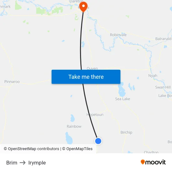Brim to Irymple map