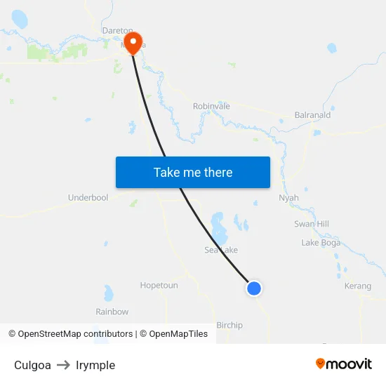 Culgoa to Irymple map