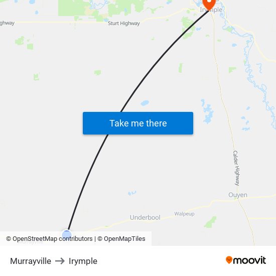 Murrayville to Irymple map