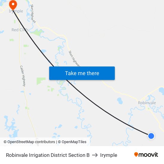 Robinvale Irrigation District Section B to Irymple map