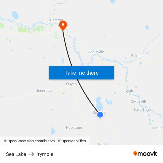 Sea Lake to Irymple map